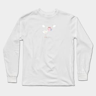 Twin baby with stork, baby arrival card Long Sleeve T-Shirt